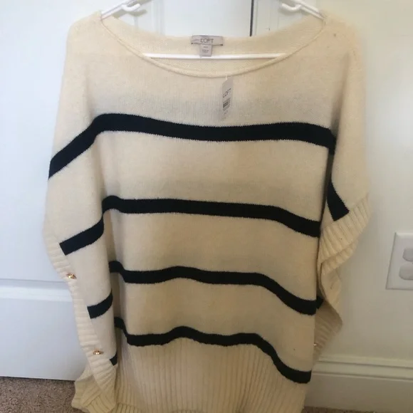 Ann Taylor LOFT Striped Modern Poncho - Picture 3 of 8